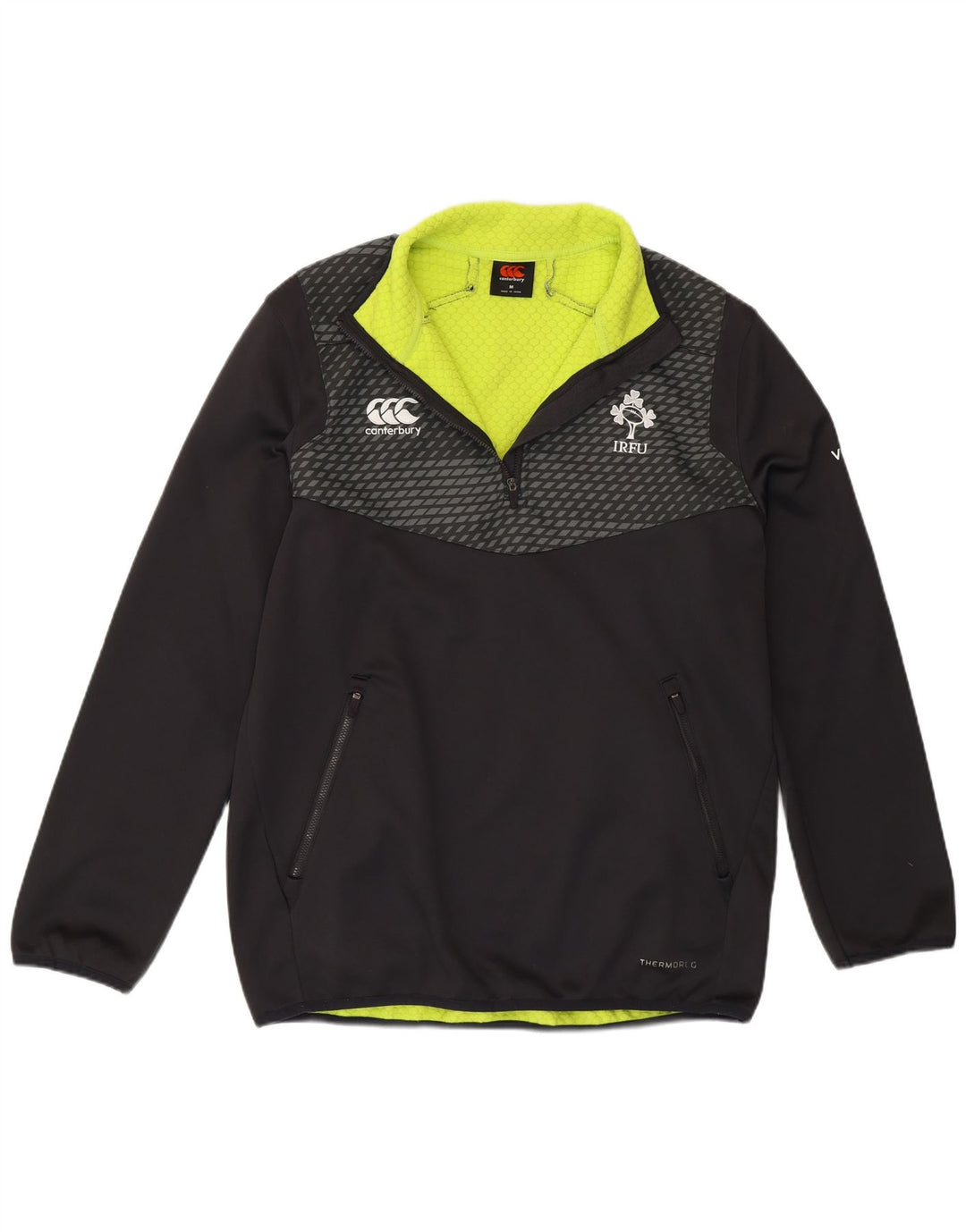 Canterbury Canterbury Uomo IRFU Zip Neck Pullover Tuta Top in poliestere nero medio