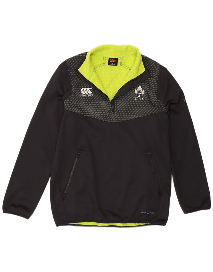 Canterbury Canterbury Uomo IRFU Zip Neck Pullover Tuta Top in poliestere nero medio