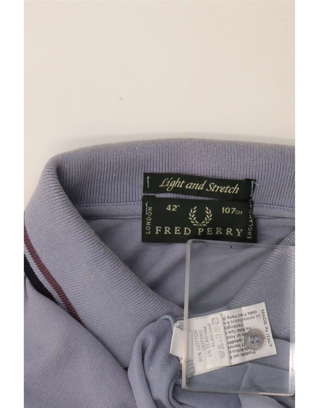 FRED PERRY Polo da uomo a maniche lunghe in cotone blu medio