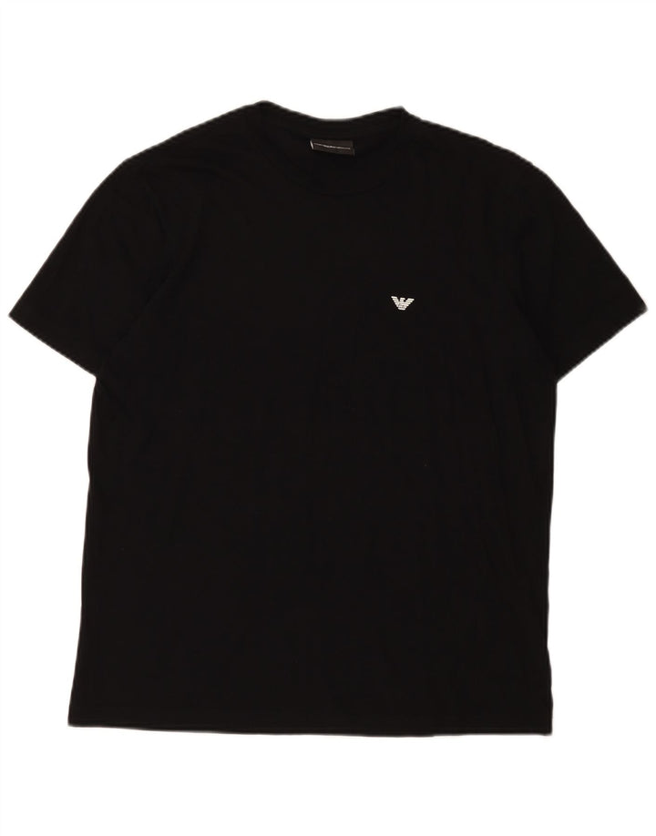 T-shirt da uomo Emporio Armani Top in cotone nero medio
