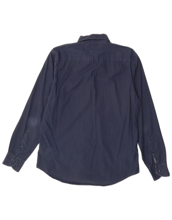 Camicia da uomo Tommy Hilfiger New York Fit in cotone blu navy medio