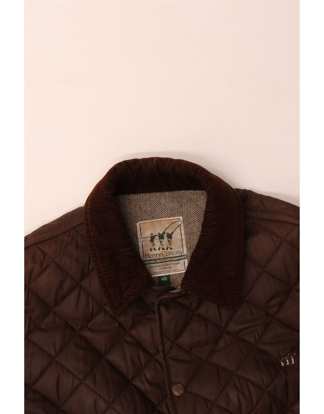 HENRY COTTONS Giacca trapuntata da uomo UK 46 3XL Nylon marrone