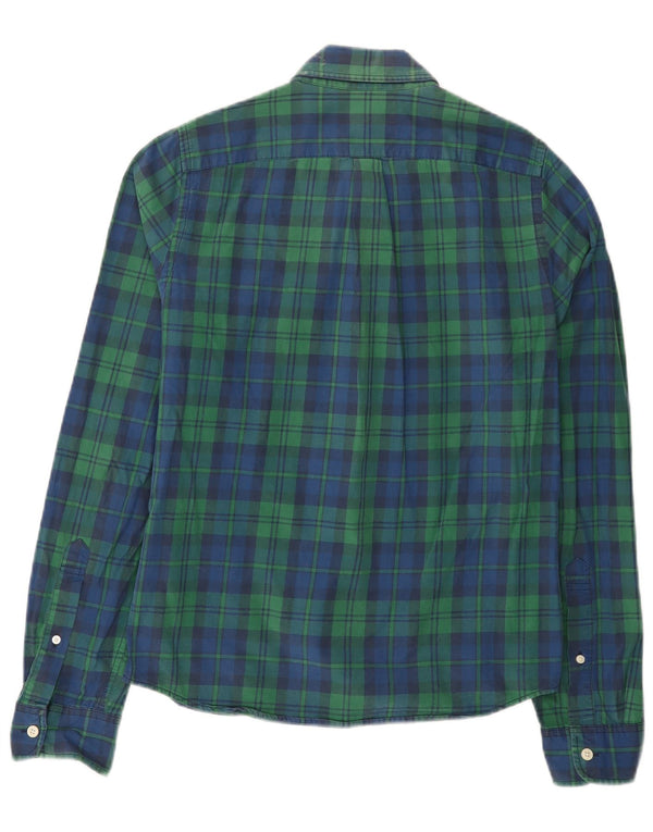 Abercrombie & Fitch Mens Muscle Checked  Shirt Medium Green Plaid Cotton