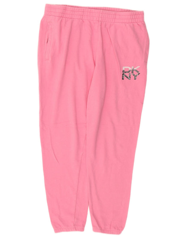 Pantaloni da tuta da donna DKNY Joggers UK 12 cotone rosa medio