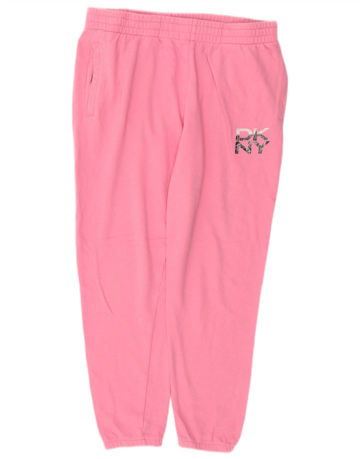 Pantaloni da tuta da donna DKNY Joggers UK 12 cotone rosa medio