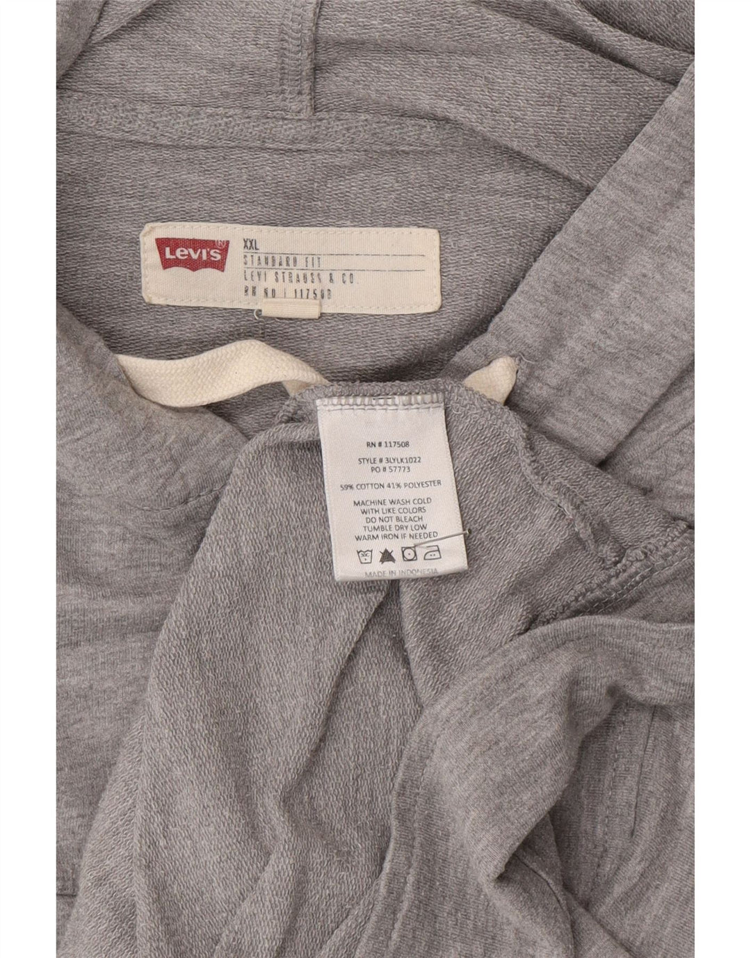 Giacca da ginnastica con cappuccio da uomo Levi's 2XL in cotone grigio