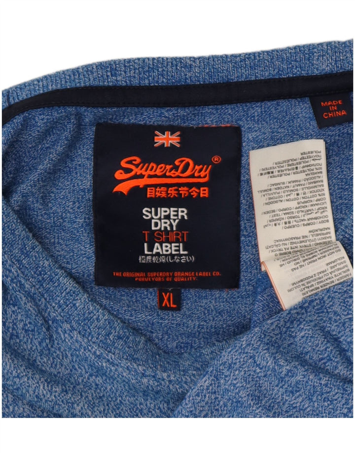 T-shirt grafica da uomo Superdry Top XL in cotone chiazzato blu
