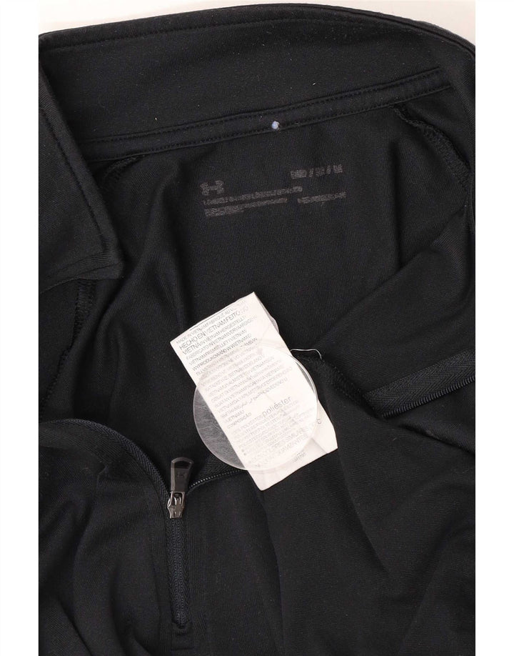 Maglietta Under Armour da uomo Heat Gear con zip e collo pullover, media, nera