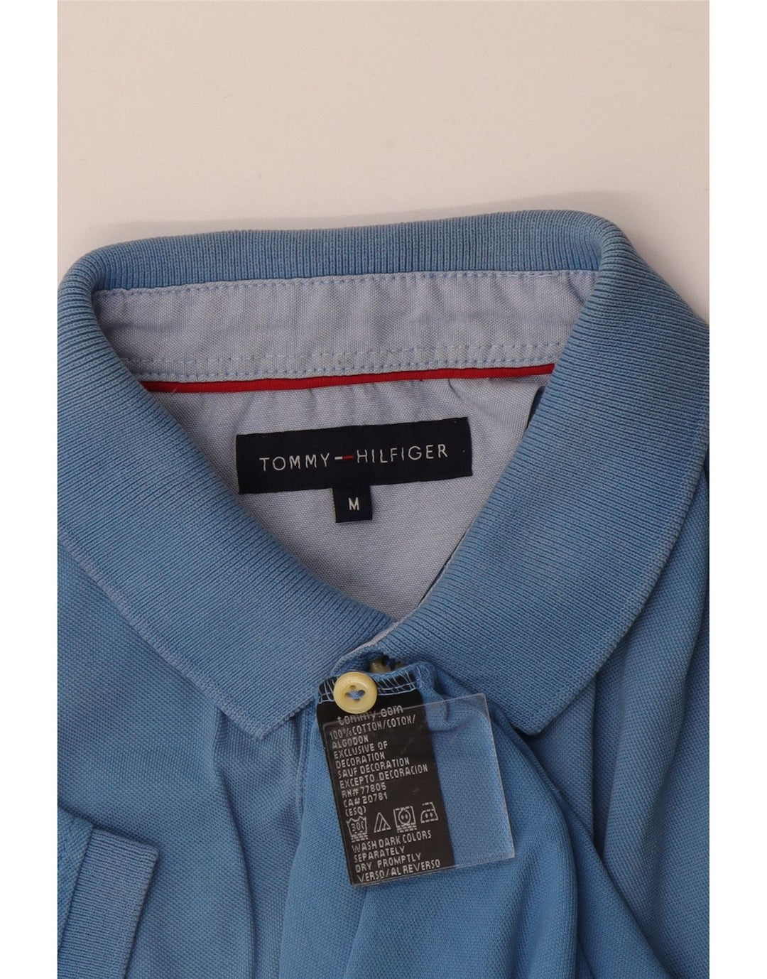 TOMMY HILFIGER Polo da uomo in cotone blu medio
