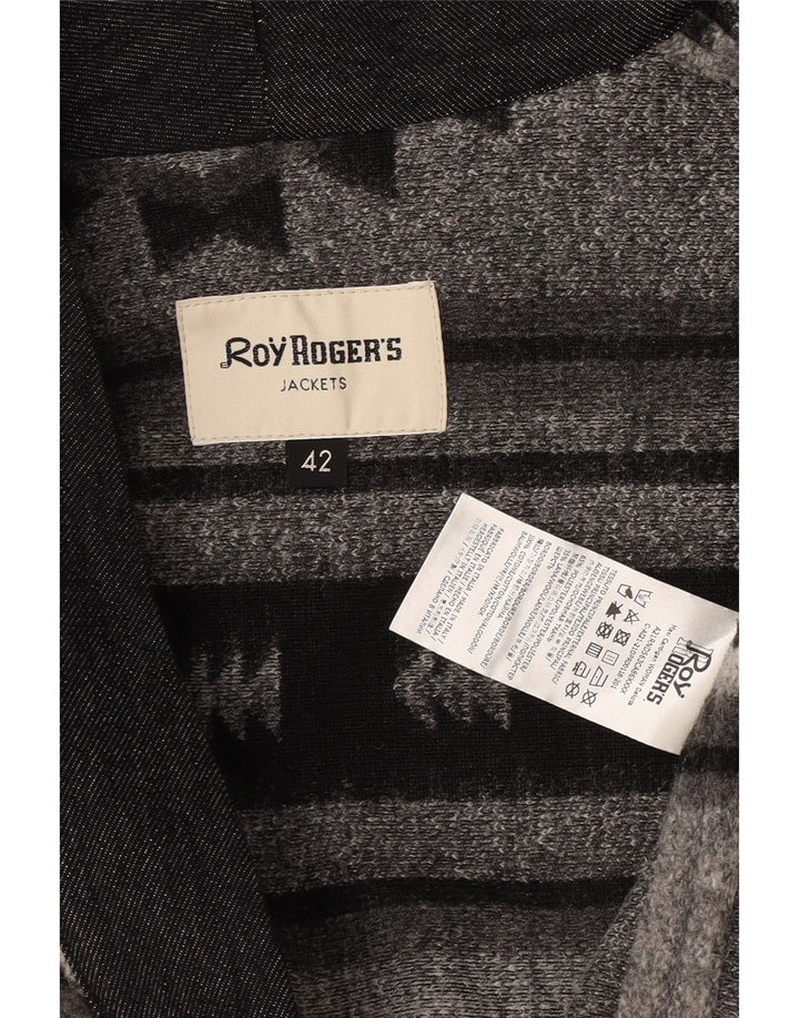 Maglione cardigan oversize da donna Roy Rogers IT 42 Grigio medio geometrico
