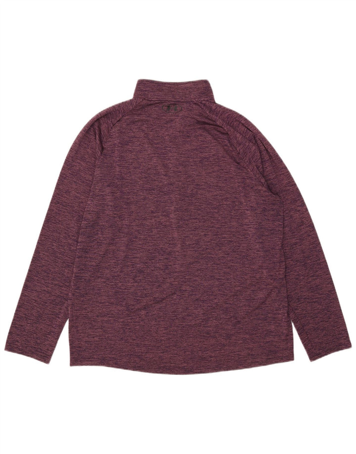 Maglia da ginnastica Under Armour da donna con collo e zip UK 18 XL Viola screziato