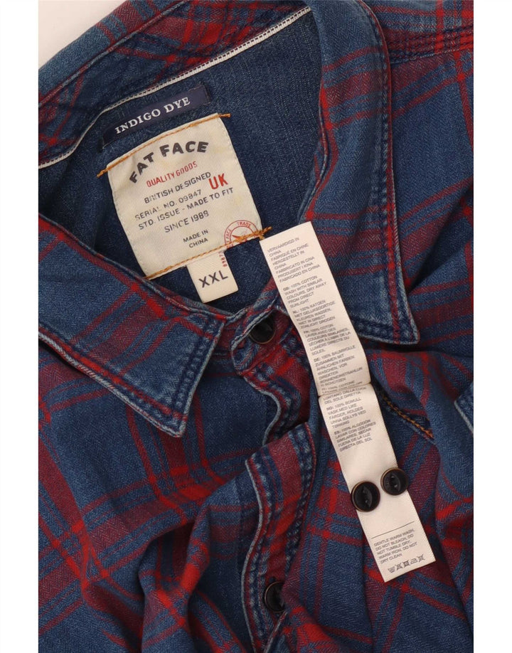 Camicia Indaco da uomo Fat Face 2XL Cotone a quadri blu