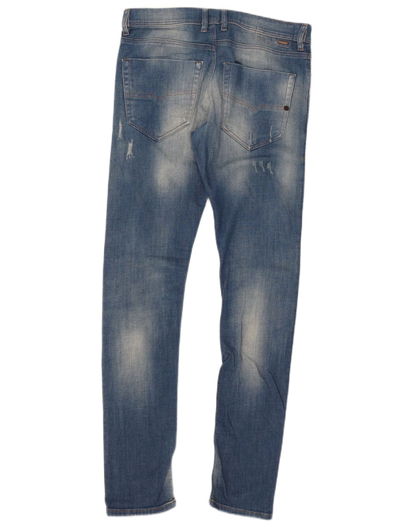 Diesel Uomo Tepphar Carota Distressed Jeans Slim W30 L32 Cotone Blu