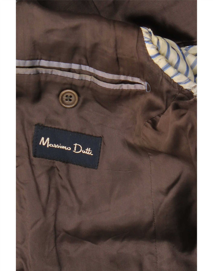Giacca blazer da uomo a 2 bottoni Massimo Dutti EU 40 Lana gessata grigio medio