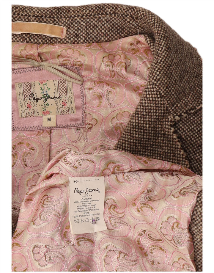 Giacca blazer a 2 bottoni da donna PEPE Jeans UK 12 Viscosa grigio medio