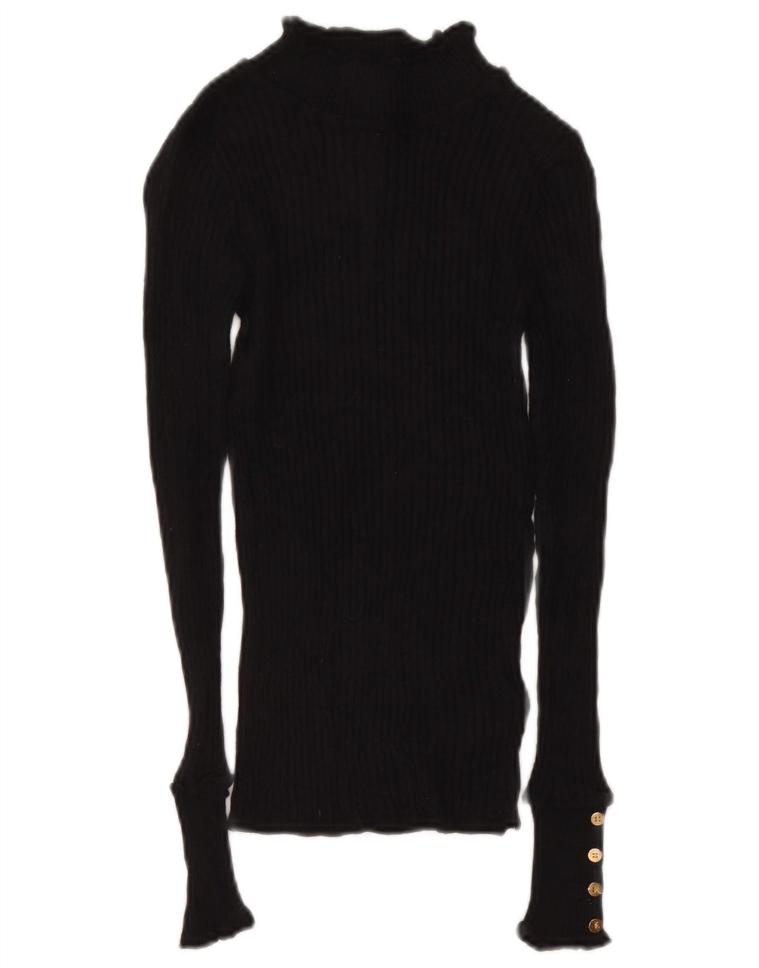 Topshop Maglione da donna con collo alto e collo alto UK 8 piccolo in viscosa nera