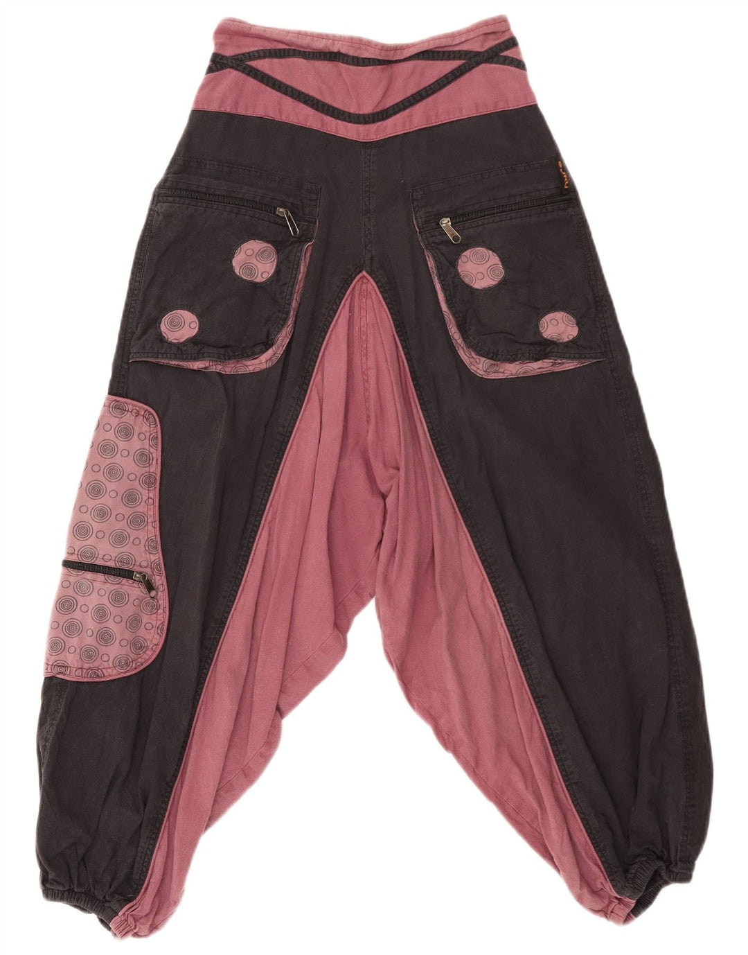 Pantaloni Harem da donna Guru Joggers medi W28 L23 cotone color block nero