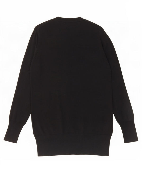 Maglione cardigan lungo da donna Zara UK 14 grande viscosa nera