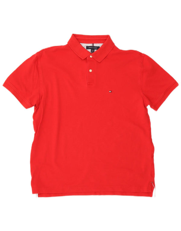 Polo da uomo Regular Fit Tommy Hilfiger Large in cotone rosso