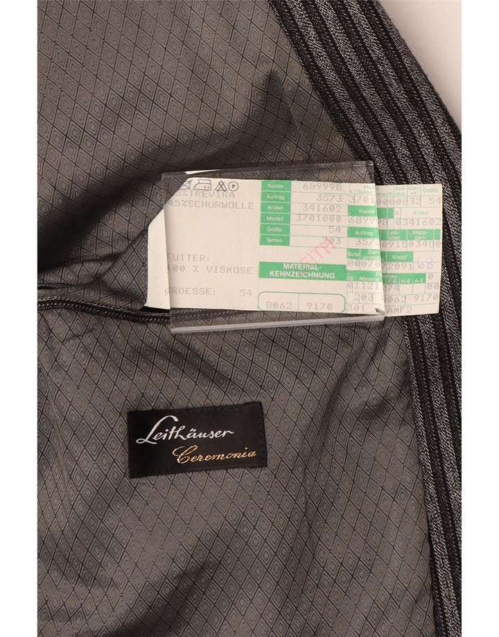 Giacca blazer da uomo a 1 bottone Leithauser EU 54 2XL Trevira a righe grigie