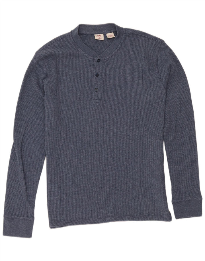 Levi's Maglia da uomo con vestibilità standard, manica lunga, cotone blu navy medio