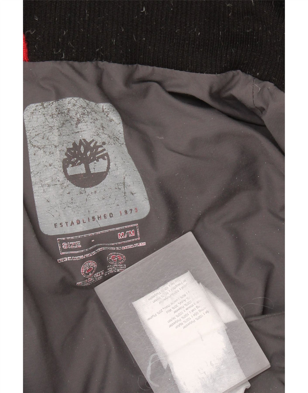 Giacca imbottita con cappuccio da uomo TIMBERLAND UK 38 poliestere nero medio