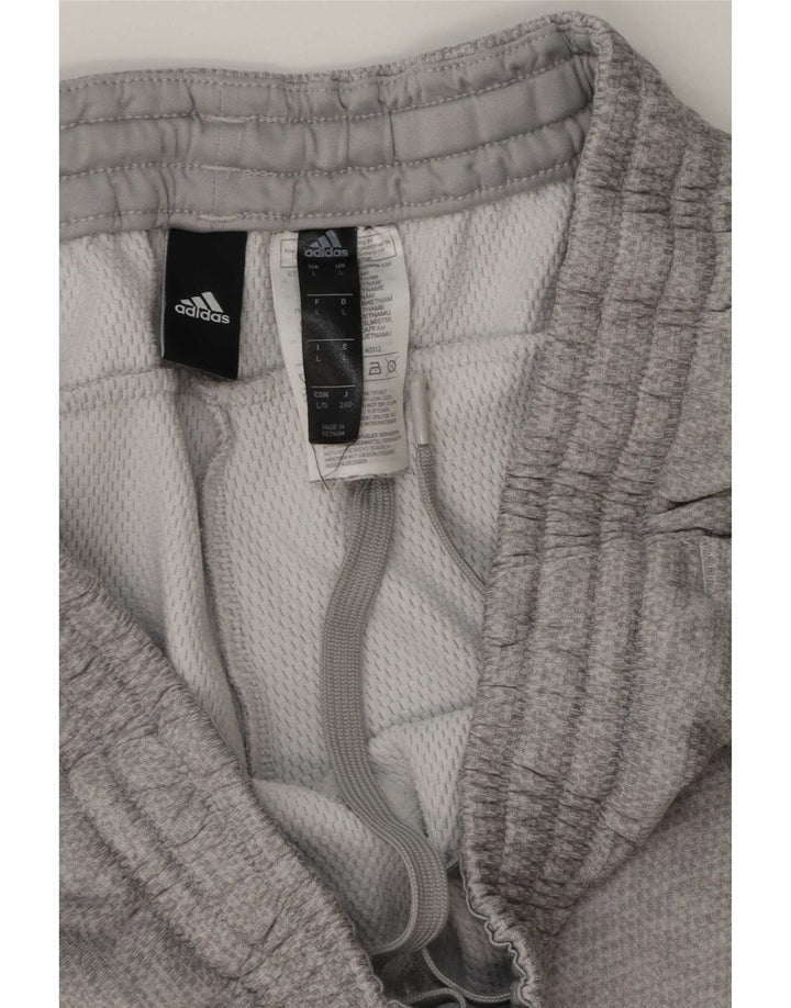 Pantaloni da tuta da uomo Adidas Large in poliestere grigio