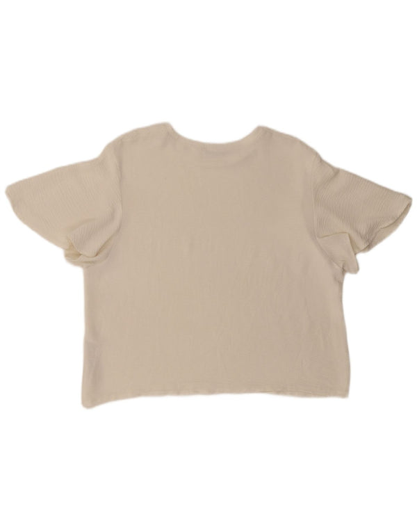 Camicetta da donna Zara Top UK 16 grande poliestere bianco