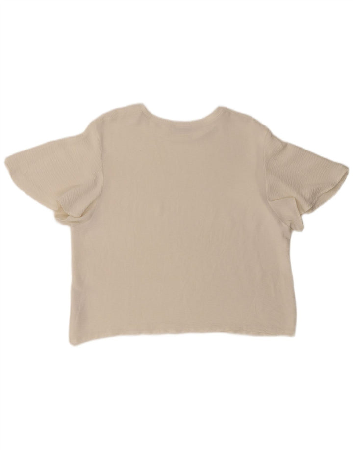 Camicetta da donna Zara Top UK 16 grande poliestere bianco
