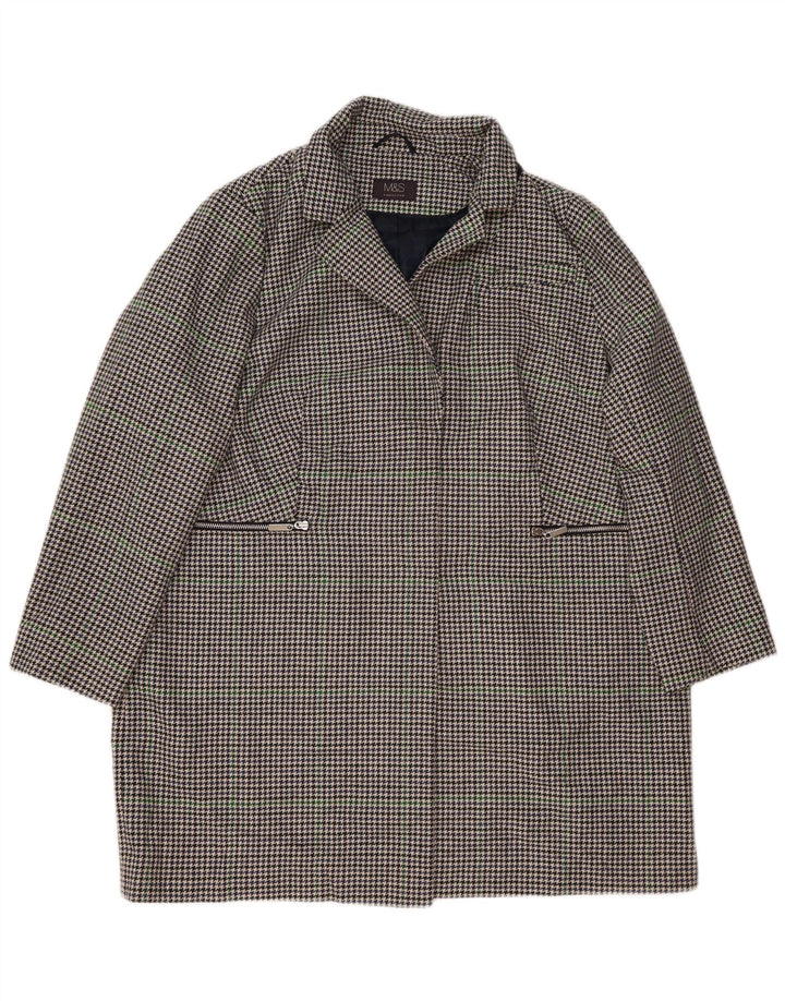 Cappotto da donna Marks & Spencer UK 22 3XL Poliestere pied de poule blu navy