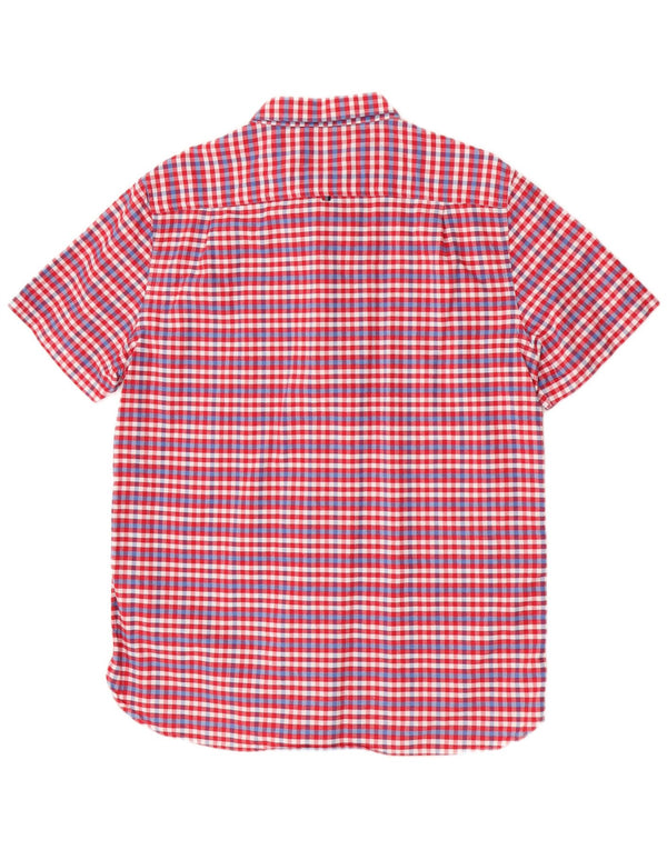 Camicia a maniche corte da uomo Superdry 2XL in cotone a quadretti rosso