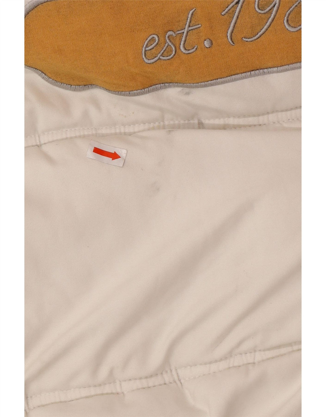 KARL KANI Giacca imbottita con cappuccio con grafica da uomo UK 44 2XL Poliestere bianco