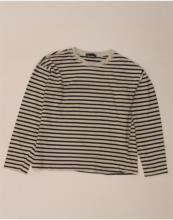 Top Zara da donna a maniche lunghe UK 10 Small White Striped