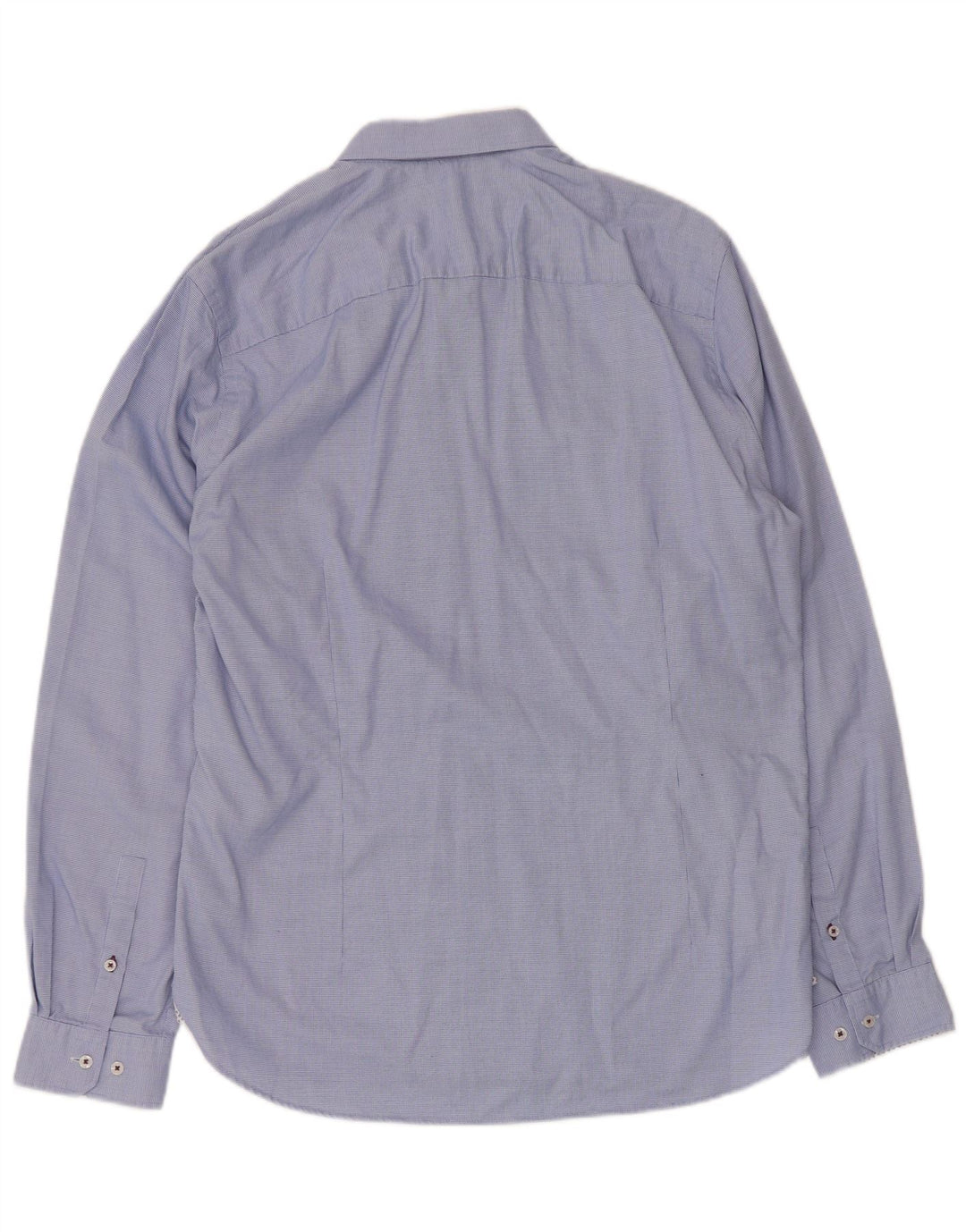 Ted Baker Camicia da uomo slim fit taglia 16 1/2 grande cotone a quadri blu