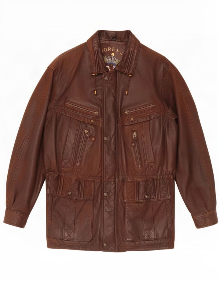Giacca in pelle da uomo Morena IT 52 XL Marrone