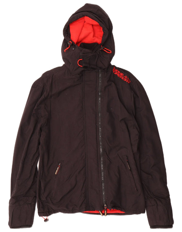 Giacca a vento da uomo con cappuccio The Windcheater SUPERDRY UK 40 grande nera