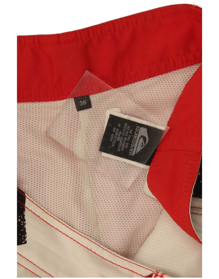 Pantaloncini da bagno grafici da uomo Quiksilver grandi in poliestere color block bianco