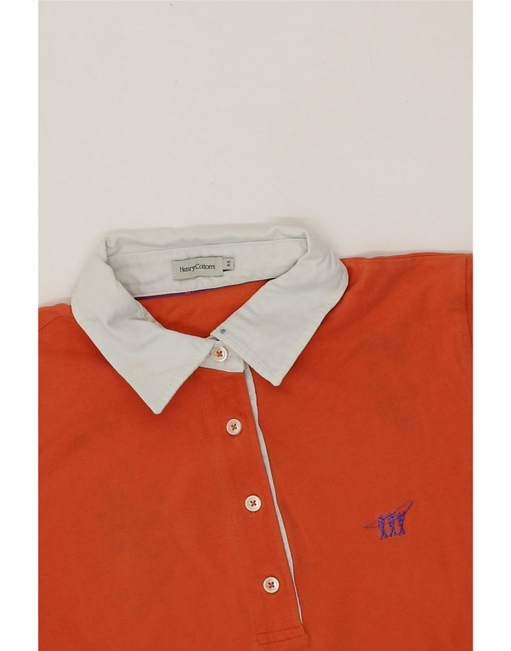 HENRY COTTONS Womens Polo Shirt IT 48 XL Orange Vintage Henry Cottons and Second-Hand Henry Cottons from Messina Hembry 