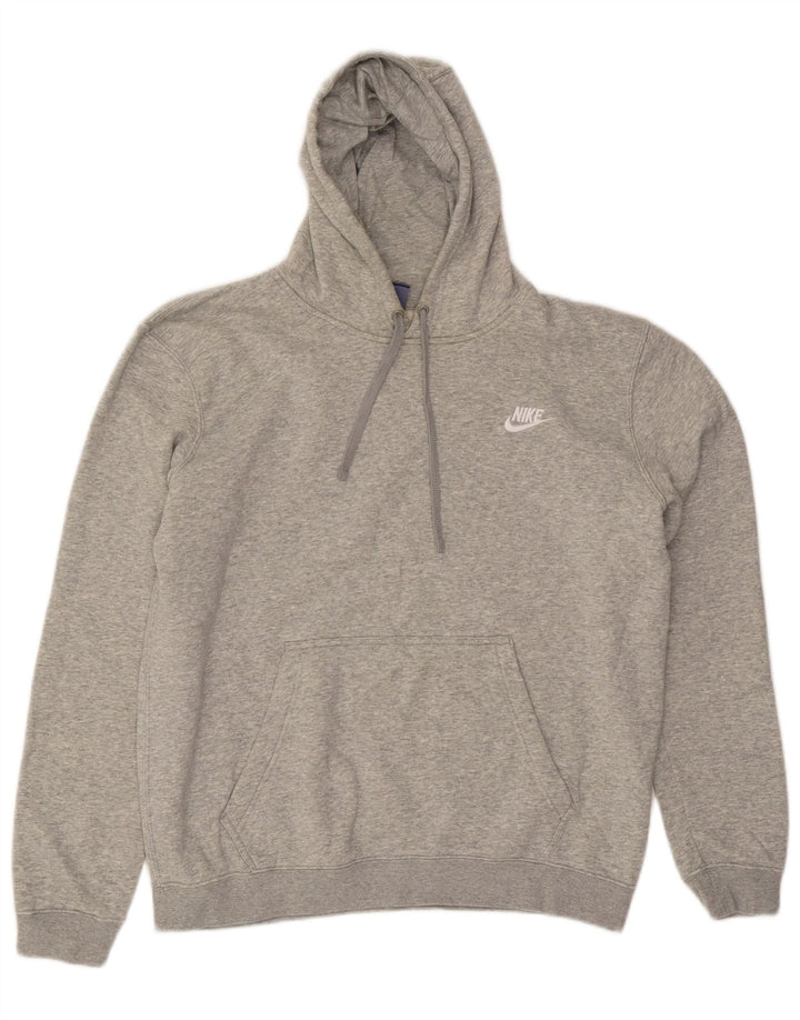 Felpa con cappuccio da uomo Nike in cotone grigio medio