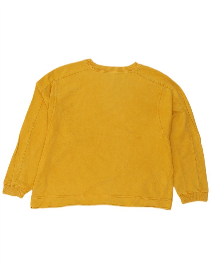 Felpa oversize da donna Zara UK 10 piccola in cotone giallo