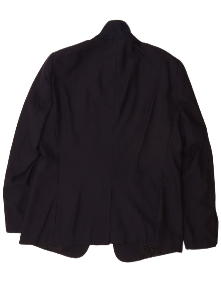 Giacca blazer da uomo a 2 bottoni Emporio Armani EU 56 2XL Lana vergine blu navy