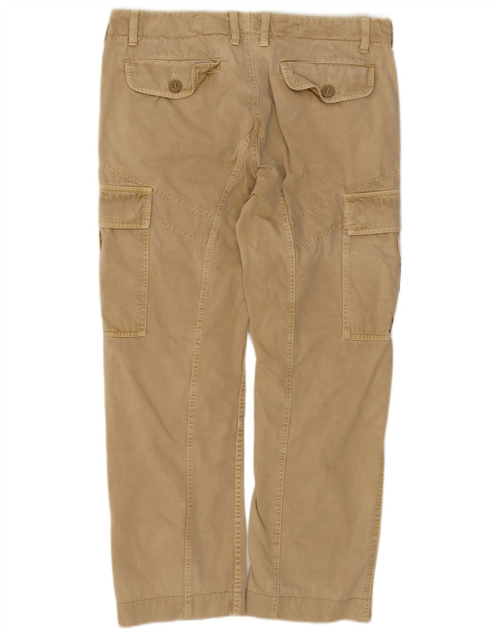 Pantaloni cargo dritti da uomo Marlboro Classics W33 L28 in cotone beige
