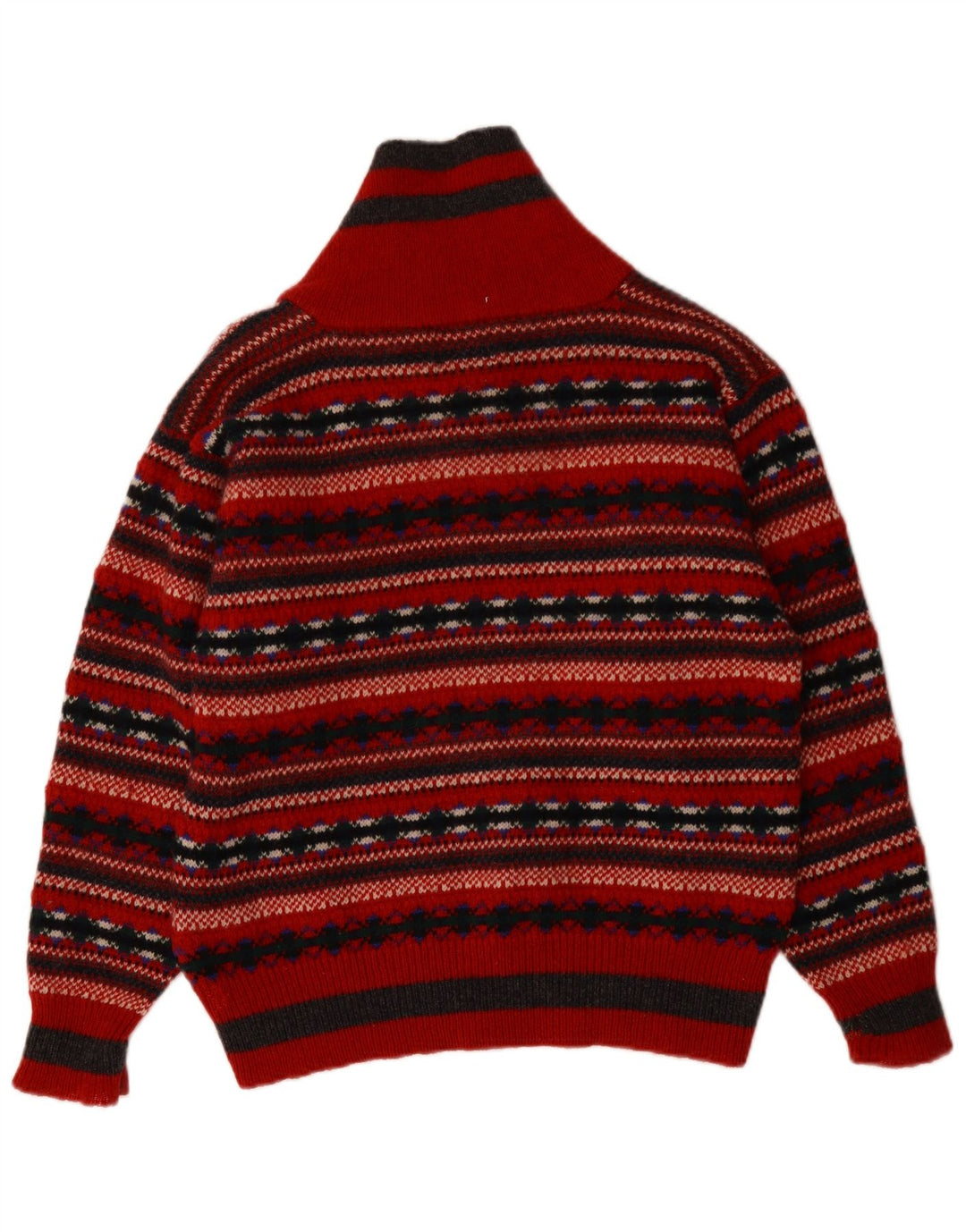 PRINCIPLES Maglione da donna con collo a scialle UK 14 Medio Rosso Fair Isle