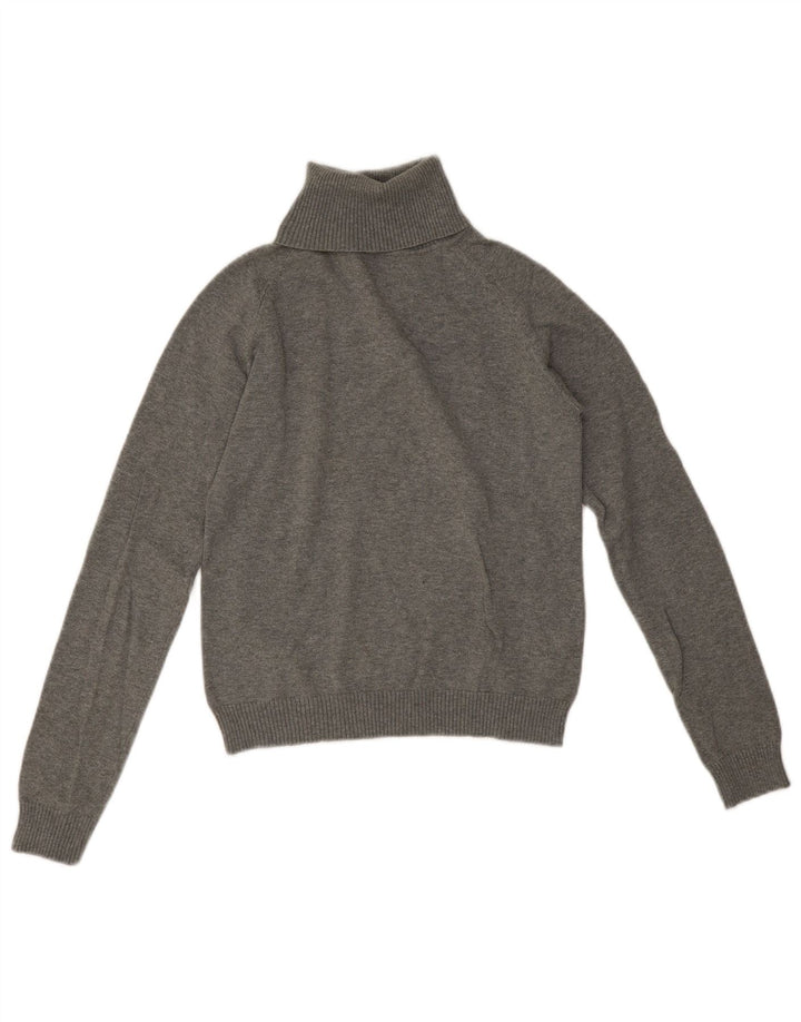 Maglione corto da donna Zara con collo alto, UK 12, cotone grigio medio