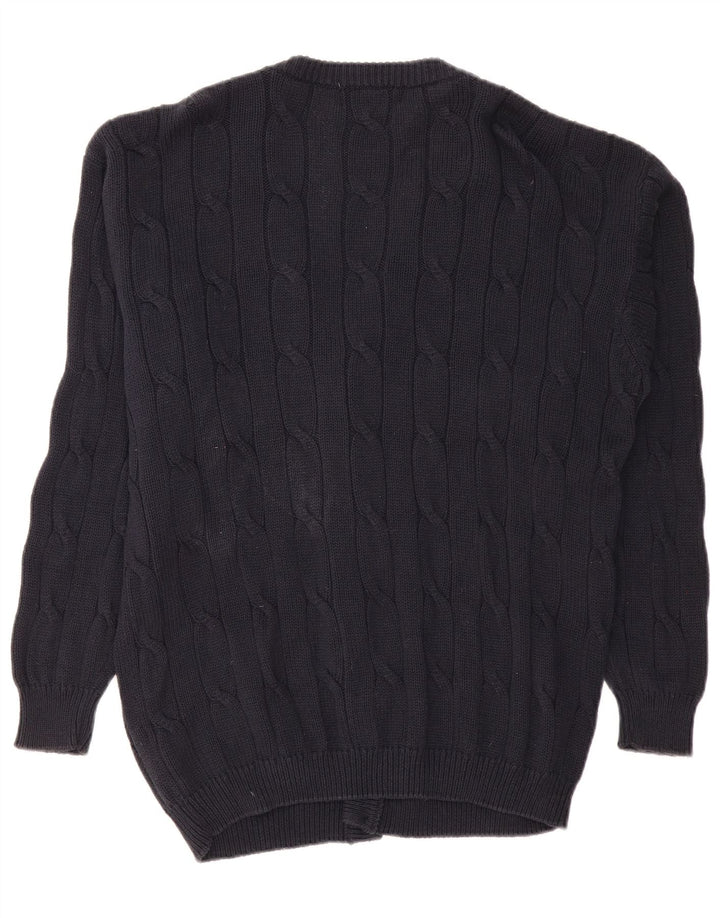 Maglione cardigan da uomo MCKENZY grande cotone blu navy