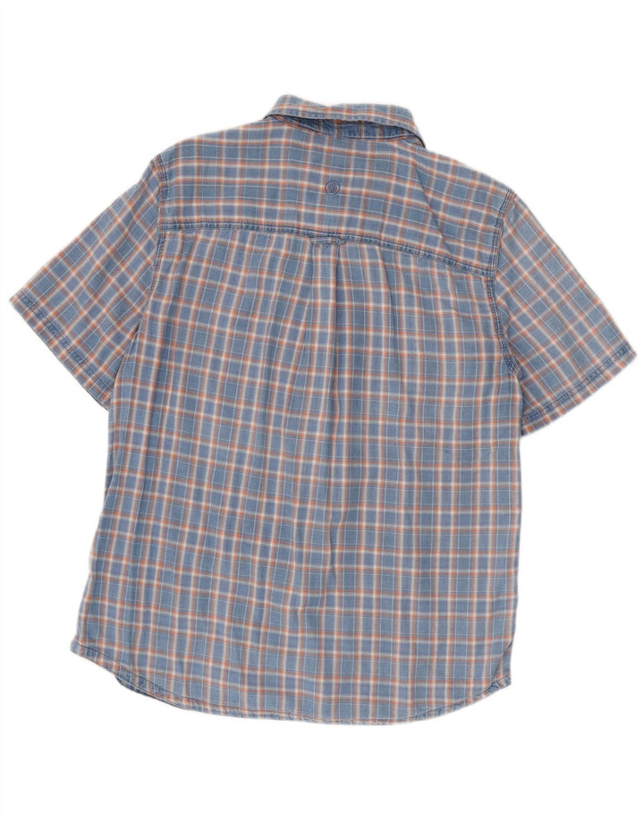 Camicia da uomo a maniche corte, vestibilità regolare, Fat Face, in cotone a quadri blu grande