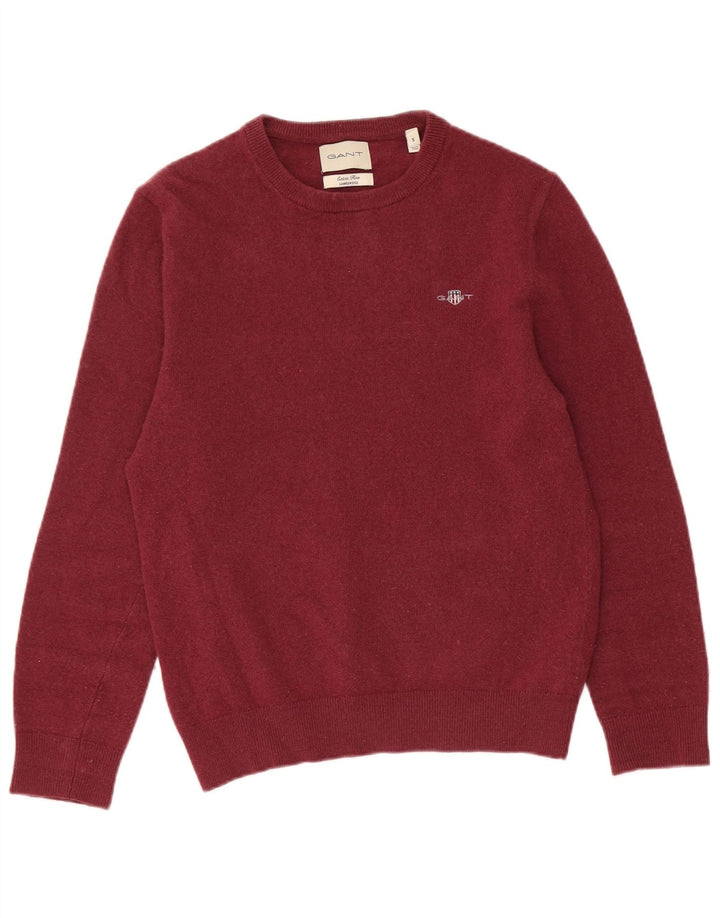 Gant Maglione girocollo da uomo in lana d'agnello bordeaux piccolo