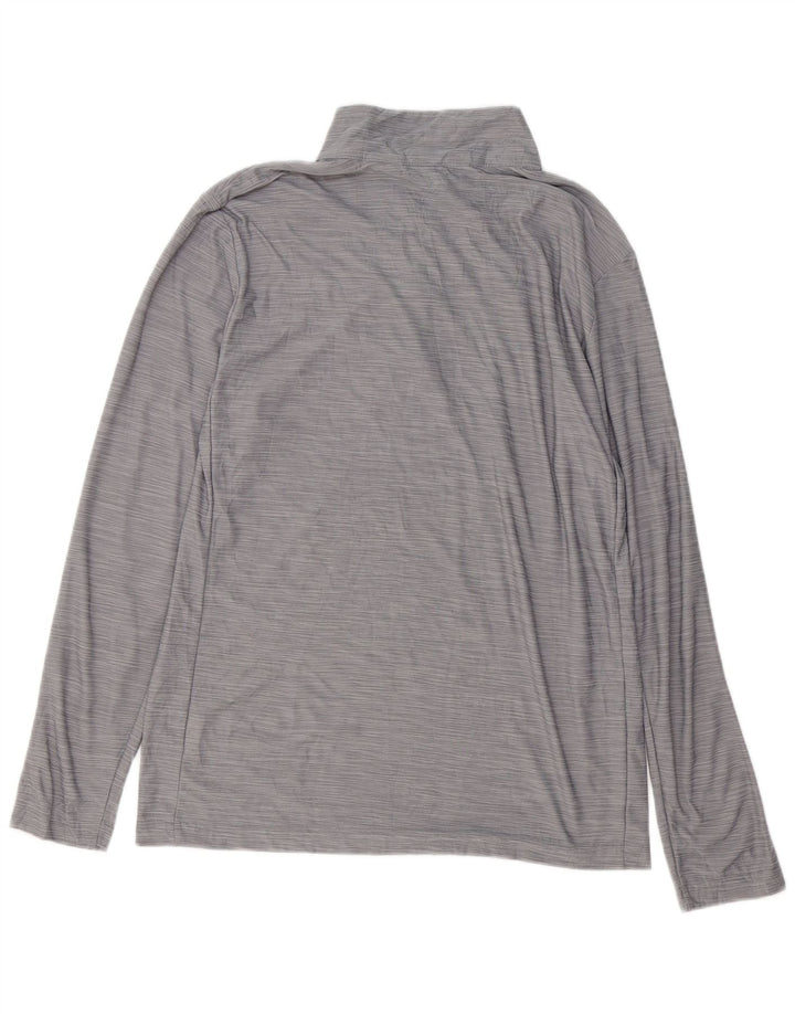 Top della tuta da ginnastica Nike Dri Fit con collo e zip da uomo, grigio medio, gessato