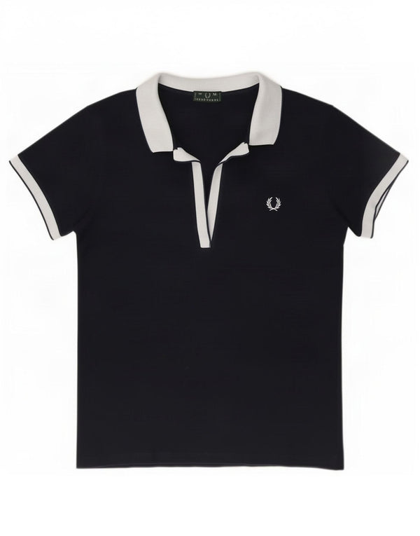 Polo da donna Fred Perry UK 18 XL Blu navy in cotone color block