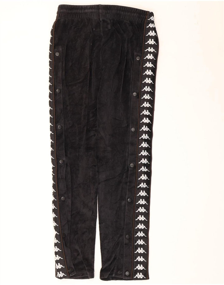Pantaloni da tuta con grafica Kappa da donna UK 10 piccoli in cotone nero